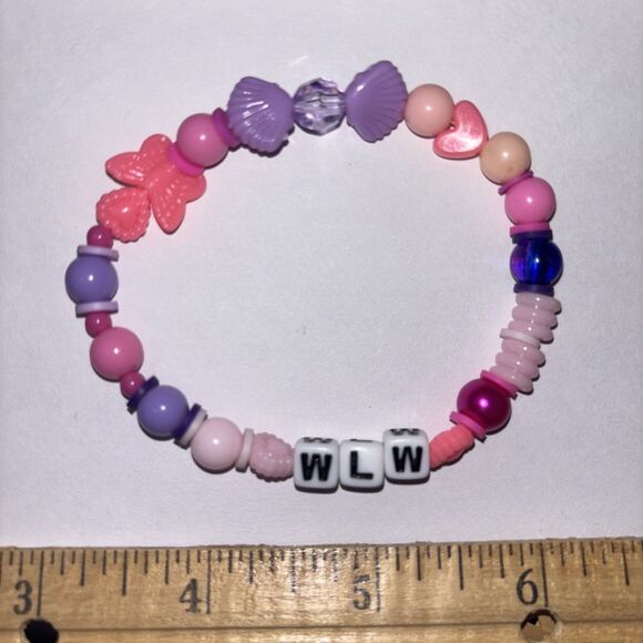 Multicolor “WLW” Bracelet Adult Humor Beaded Handmade Naughty Accessories - Picture 1 of 3